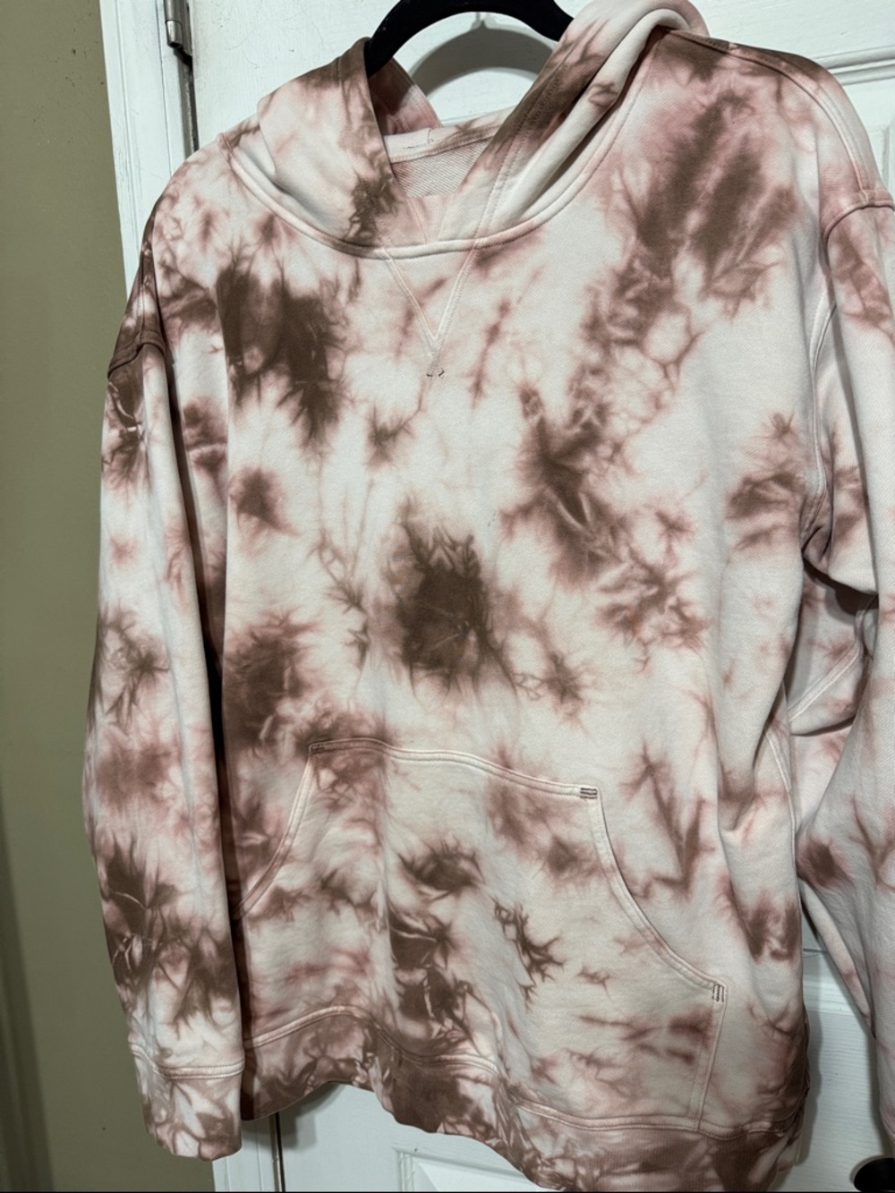lululemon athletica Pink and Brown Tie-Dye Crewneck Hoodie